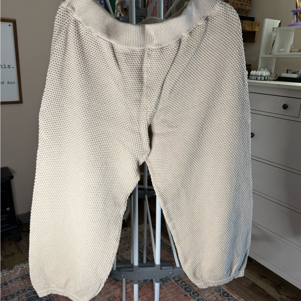 Free People Beige Textured Joggers